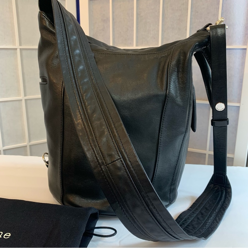 Rag & Bone Shoulder, Crossbody, Sling Bucket Bag Black Leather